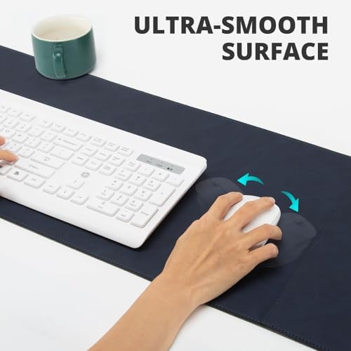 Magnetic Wireless Charging Desk Mat, 31"x11.7" Large Mouse Pad with Ultra-Smooth Surface, Microfiber Leather Office Mouse Mat, Waterproof Extended Computer Keyboard Desk Mat for Office & Home, Laptop - Image 5