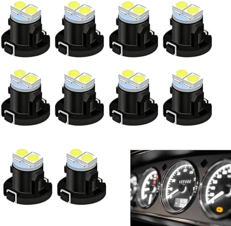 10PCS AC Climate Heater Control LED Lights, 12V 6500K 3528 2SMD Dashboard Bulbs Kit, Plug & Play T4.2 Indicator Light Replacement Bulbs, Universal for Most Cars (White) by Unknown