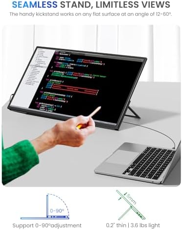 UPERFECT 21.5” 120HZ Touchscreen Portable Monitor w/Stand & VESA, Large Portable Gaming Monitor with HDMI Type C, External Display for Laptops, Steamdeck, MacBook, Phones, Mini PC - Image 7