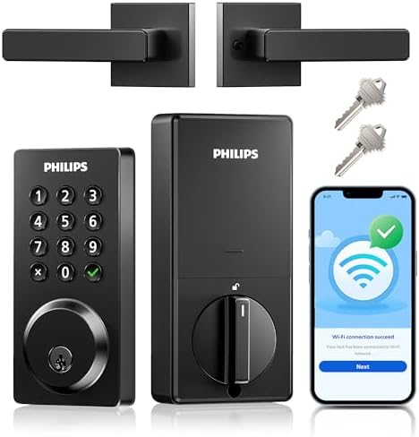 Philips WiFi Keypad Door Lock with Handle, App Control Smart Deadbolt Lock by Unknown