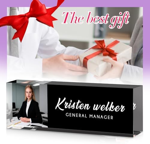 Custom Office Name Plate for Desk - Desk Name Plate Personalized Gifts for Coworkers, Boss, Employees, Teacher, Nurse - Office Desk Decor for Women Men - Employee Appreciation Gifts (Black-A) - Image 7