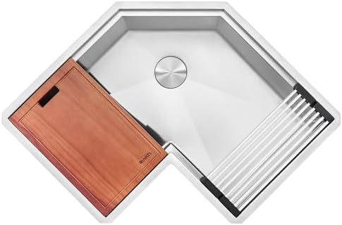 Ruvati Roma Pro Stainless Corner Workstation Undermount Sink - RVH8410ST - Image 3