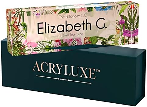 Desk Name Plate Personalized, Custom Name Plates, 2½/x8 Inches, Thick Crystal-Clear Acrylic, Gift Box, Office Desk Decor. USA Made by ACRYLUXE (Urbana) by MySignCenter