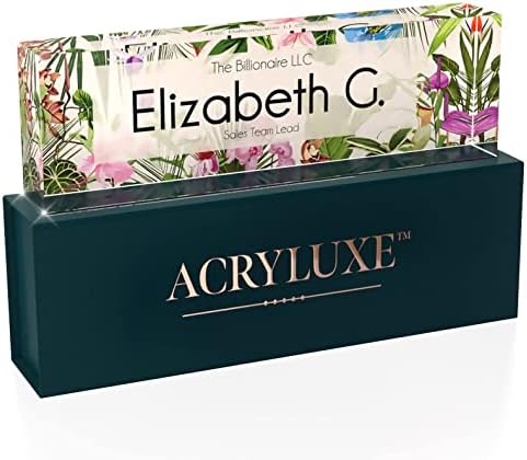 Desk Name Plate Personalized, Custom Name Plates, 2½/x8 Inches, Thick Crystal-Clear Acrylic, Gift Box, Office Desk Decor. USA Made by ACRYLUXE (Urbana) - Image 6