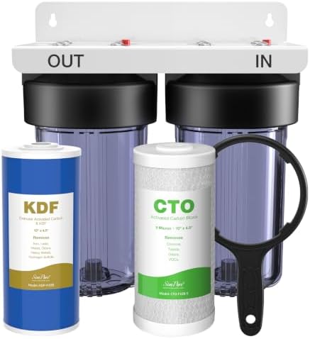 SimPure Whole House Water Filter System 2-Stage Clear 10" *4.5" KDF by SimPure_Water