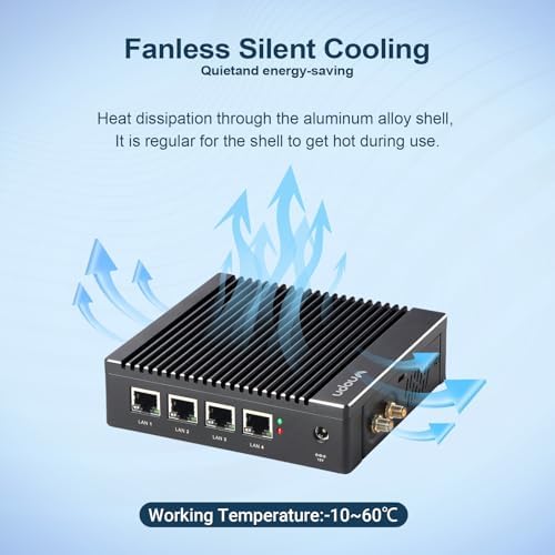Fanless Firewall Appliance Intel J3710 4C/4T, Firewall Mini PC, 4 x Intel i226 LAN Ports, Network Gateway, Soft Router, Support PF-Sense/OPN-Sense, AES-NI (8GB RAM 128GB SSD) - Image 5
