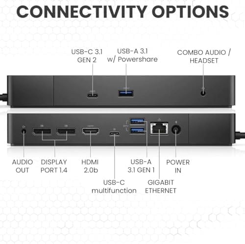 Dell WD19 Docking Station Bundle with USB-C and Dual Monitor Support - Full Package w/Dell WD19 Universal Dock, 180W Power Adapter, Thunderbolt 3 & Ethernet Cable, Cleaning Cloth (Renewed) - Image 4