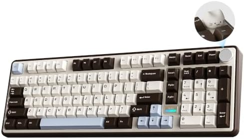 YUNZII B98 PRO 96% Wireless Mechanical Keyboard(Coffee Brown, Milk Switch) by YUNZIIMECHANICALKEYBOARD