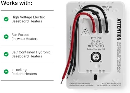 Mysa Smart Thermostat LITE for Electric Baseboard Heaters | Save Up to 26% on Heating | WiFi Programmable | 7-Day Scheduling | HomeKit, Alexa, Google | 120V-240V - Image 3