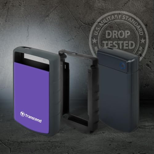 Transcend 2TB StoreJet 25H3 Rugged Portable HDD, One Touch Backup - Image 4