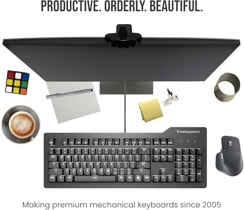 Das Keyboard Prime 13 Mark II Backlit Wired Mechanical Keyboard, Cherry MX2A Red Mechanical Switches, Clean White LED Backlit Keys, USB Pass-Through, Aluminum Top Panel (104 Keys, Black) - Image 7