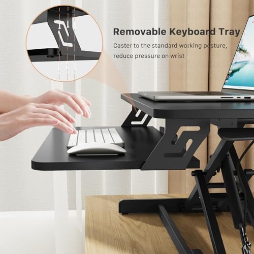 JOY worker Standing Desk Converter, 32" Height Adjustable Sit Stand Riser - Image 6