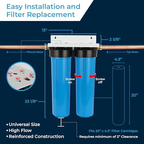 SpiroPure SP-WH200 2-Stage Whole House Water Filter - Sediment and Carbon - Image 2