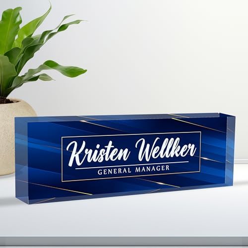 Personalized Acrylic Desk Name Plate, Custom Employee Appreciation Gift, Office Decor Accessory by Ueedklaayy