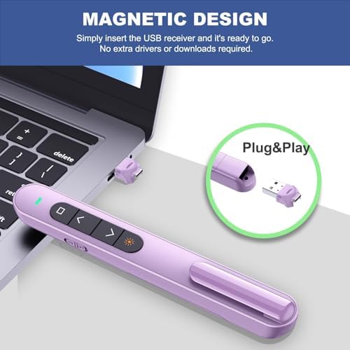 QUI Presentation Clicker with Volume Control, Wireless Presenter Remote - Image 5
