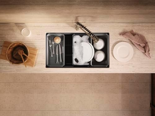 KOHLER Billings™ 32-1/2" Undermount Kitchen Sink, Single-Bowl, Workstation with Kitchen Sink Accessories, Neoroc, K-33710-PC-CM4, Matte Grey - Image 7