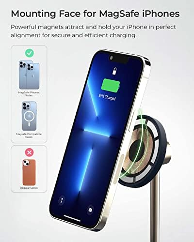 iOttie Velox Magnetic Wireless Duo Stand. 7.5W Mounting Stand + 5W Charging Pad. MagSafe Compatible for iPhone 12, iPhone 13, iPhone 14, & iPhone 15 Series & Qi AirPods Charger (Adapter not Included) - Image 3