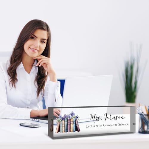 Teacher Desk Name Plate Personalized, Custom Name Plate for Desk, Acrylic Desktop Accessories, Office Gift & Decor for Women Men, Teacher Nurse Boss Employee Appreciation Gifts - Image 5