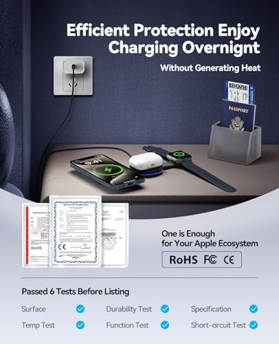 3-in-1 MagSafe Wireless Charger for Apple Devices,15W Fast Charging Station - Image 4