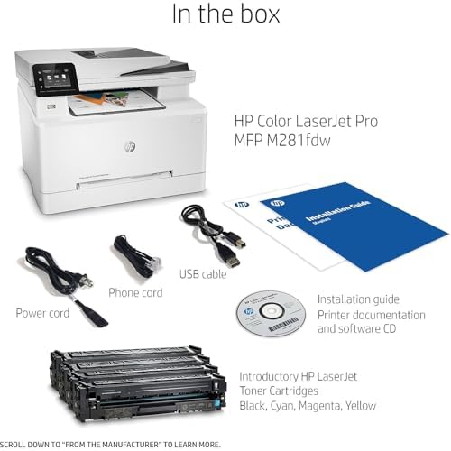 HP LaserJet Pro M281fdw All-in-One Wireless Color Laser Printer, Works with Alexa (T6B82A) - Image 5