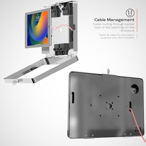 Stainless Steel iPad Wall Mount - CTA Anti-Theft Tablet Enclosure for iPad 10.9" 10th Gen - A16 - Air 11 - Pro 11" - 7/8/9 Gen - 10th Gen 10.2" - Pro 11" - Air 4 - Galaxy Tabs - (PAD-SSPARAW) - Image 5