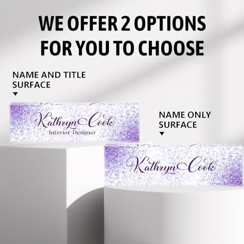 Name Plate for Desk-Personalized Name Plates for Desk-Name Plate Personalized for Office-Gifts for Teacher Boss Employee Appreciation Office Desk Decor (purple diamond), MYDZBJMT1009 - Image 2