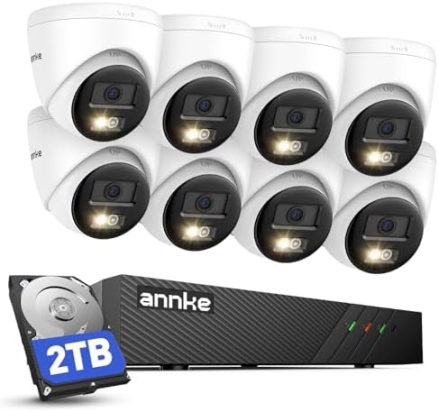 ANNKE 8CH 3K PoE Security Camera System, 8pcs 5MP Outdoor IP Cams, 2TB HDD by ANNKE