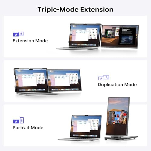 15.6" Laptop Screen Extender,FHD 1080P IPS Portable Monitor for 13"-17" Laptops, Dual Travel Screen Monitor Plug & Play, Laptop Screen Monitor Extender Compatible with Windows/Mac/Android & Chrome OS - Image 5
