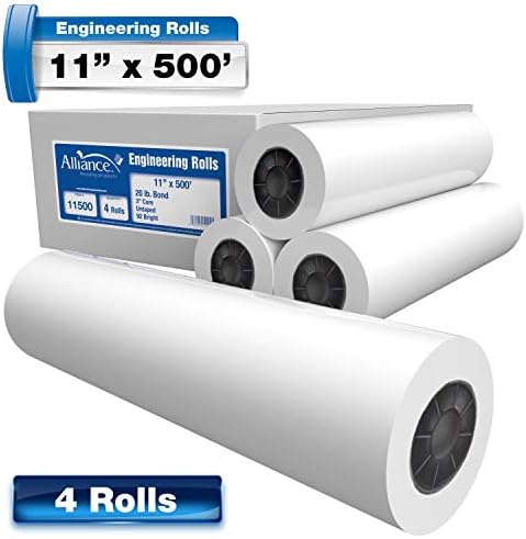 Alliance Wide Format Paper Rolls Bond Engineering (20lb | 4 Rolls, 11 In x 500 Ft | 3" Core) - Image 3