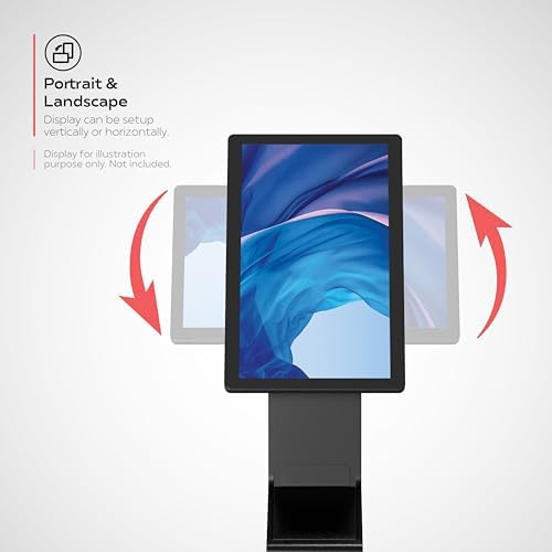 CTA Sleek Floor Stand Kiosk for Monitors – Floor Stand with Printer Slot 15" to 32" up to 60lbs - for Check-in & POS Stations & More - Black (ADD-LDSLEEK) - Image 5
