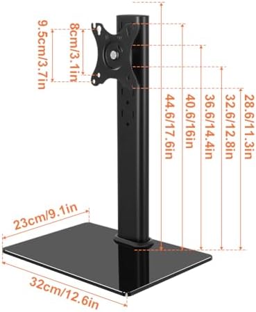 KKTONER Single Computer Monitor Stand Free Standing Desk Vesa Mount for 13 inch to 32 inch Screen Height Adjustable Monitor Mount Swivel Vesa 75*75mm/100*100mm Hold up 77Lbs - Image 3