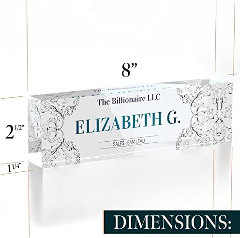 Desk Name Plate Personalized, Custom Name Plates 2½/x8 Inches, Thick Crystal-Clear Acrylic, Gift Box, Office Desk Decor. USA Made by ACRYLUXE (Belvedere) - Image 7