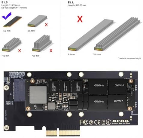 CY Adapter PCI-E4.0 4X Host Adapter to NVMe Ruler 1U GEN-Z 1C 4X 5.9mm 8.0mm Thickness EDSFF Short SSD E1.S Carrier Adapter - Image 2