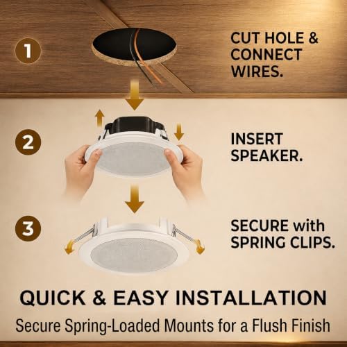 STUDIOFINIX 6" 70V Ceiling Speaker System with 6-Zone Amplifier Commercial - Image 6