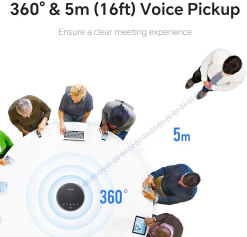 N newline Conference Speaker and Microphone, 2 Mics 360° Voice Pickup, AI Noise Reduction & Clear Calls, USB & Bluetooth Speakerphone, Up to 12H Call Time, for Small-to-Mid Meetings & Home Office - Image 3