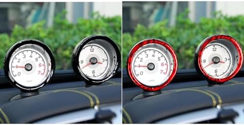 Car Dashboard Central Compass Panel Decorative Strip Cover Sticker Real 3K Red Carbon Fiber Decoration Interior Accessories Trim Compatible with Benz Smart Fortwo 2011 2012 2013 2014 2015 - Image 5