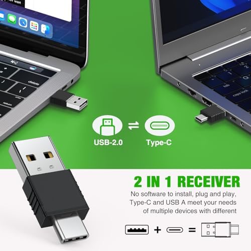 USB C Rechargeable Presentation Clicker with Green Light, Remote Clicker for Presentations Wireless Presenter Slide Changer PPT Advancer with Volume Control for Laptop Computer - Image 2