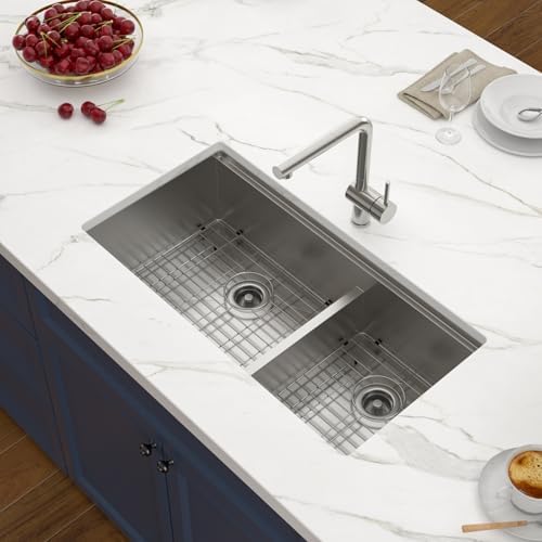 36X19 Undermount Double Bowl Sink 60/40 Workstation SInk - Image 3