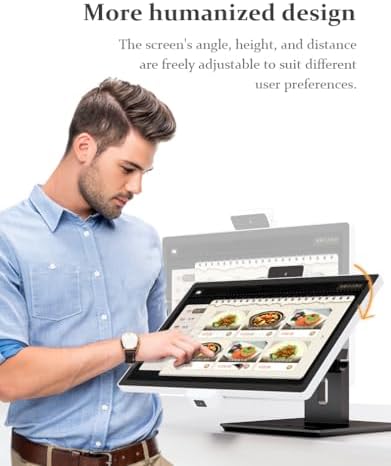 Portable Payment Terminal Self Service Kiosk, Digital Signage Display, FHD 15.6'' Touch-screen, for Fast Food Restaurant/Self-Ordering/Advertising/Beauty/Retail Store/Cafe/Bar(15.6'', Tabletop) - Image 4