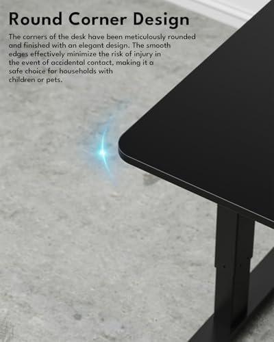 Electric Standing Desk, Gaming Desk, 48 x 24 Inch, Black - Image 7