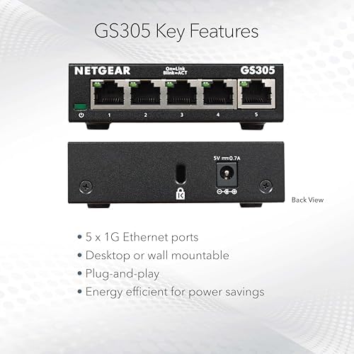 NETGEAR 5-Port Gigabit Ethernet Unmanaged Network Switch (GS305) - Image 5