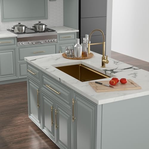 Kichae 36 Undermount Kitchen Sink Gold Stainless Steel 16 Gauge Workstation - Image 3