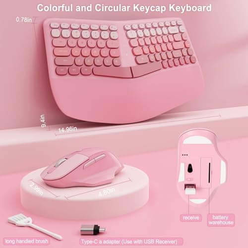 Ergonomic Wireless Keyboard Mouse, Gaming Typewriter Set with Wrist Rest - Image 5