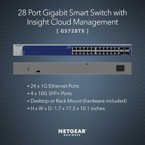 NETGEAR 28-Port Gigabit Ethernet Smart Managed Switch (GS728TXv3) - Image 2