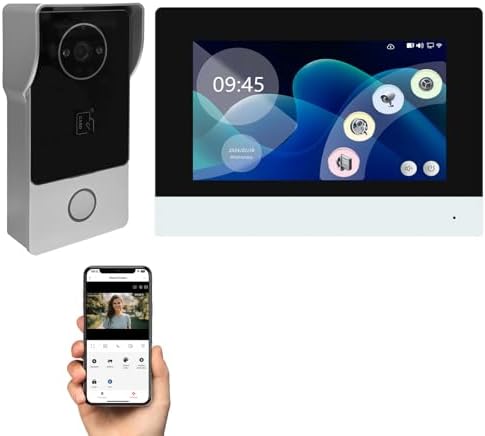 Smart Video Intercom System, 7" Touch Monitor, 2MP Camera, WiFi Tuya Unlock by YUANWIN