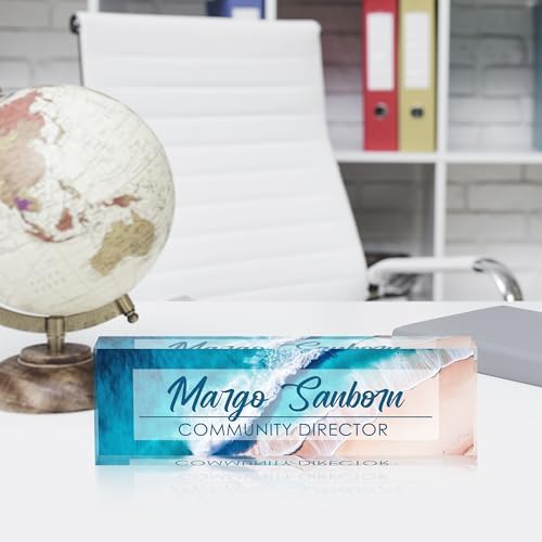 Custom Name Plate Personalized Office Decor for Women & Men, Employee Appreciation Gifts for Boss, Manager, Teacher, Nurse (Beach Walk) - Image 3