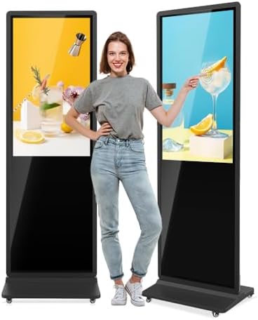 MWE 43 Inch Indoor Digital Signage Touchscreen Kiosk Floor Standing Advertising Display LCD Totem Interactive Display Poster Android System with Auto Media Player by QIXZOCV