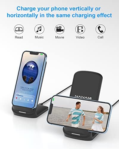NANAMI Wireless Charger 2 Pack, 10W Nightstand Fast Cordless Charging Stand - Image 4
