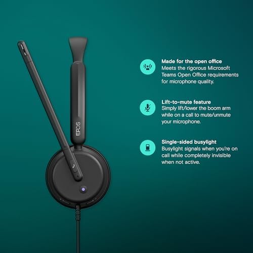 EPOS Impact 430T Mono USB C and USB A On-Ear Headset with Dual Noise-Canceling Mics, Microsoft Teams Certified, Plug-and-Play, Zoom Compatible, Ideal for Home Office & Business Calls - Image 3