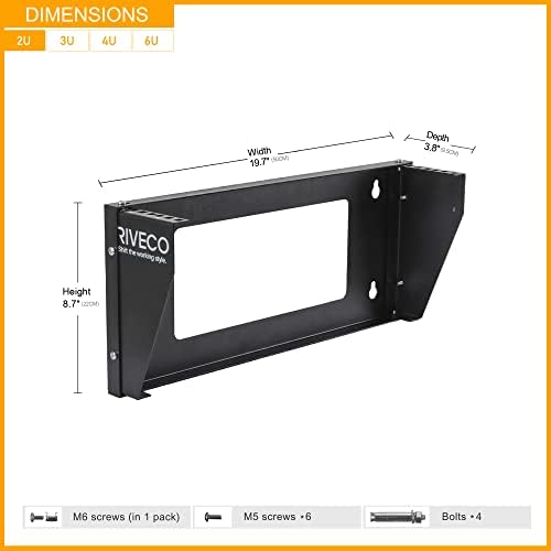 RIVECO 2U Wall Mount Rack for Network| Reinforced Heavy Load 66-99 LBS Small Server Racks Vertical & Horizontal Mounting for 19 inches IT & Studio Equipment. - Image 4